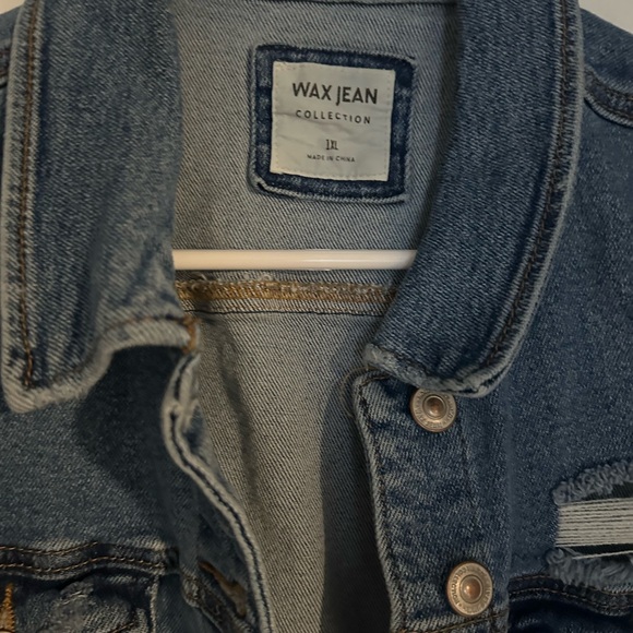 Wax Jean distressed Crop Jacket - Picture 2 of 3